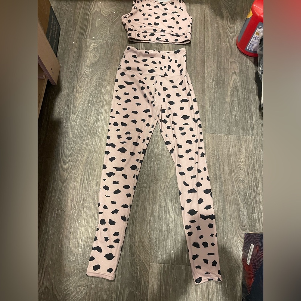 Society Pink and Black Patterned Kids Leggings